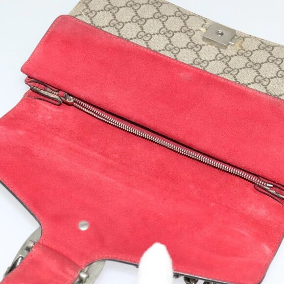 GUCCI GG Supreme Chain Dionysus Bag PVC Beige Silver 400249 Auth bs28270 - Picture 10 of 16